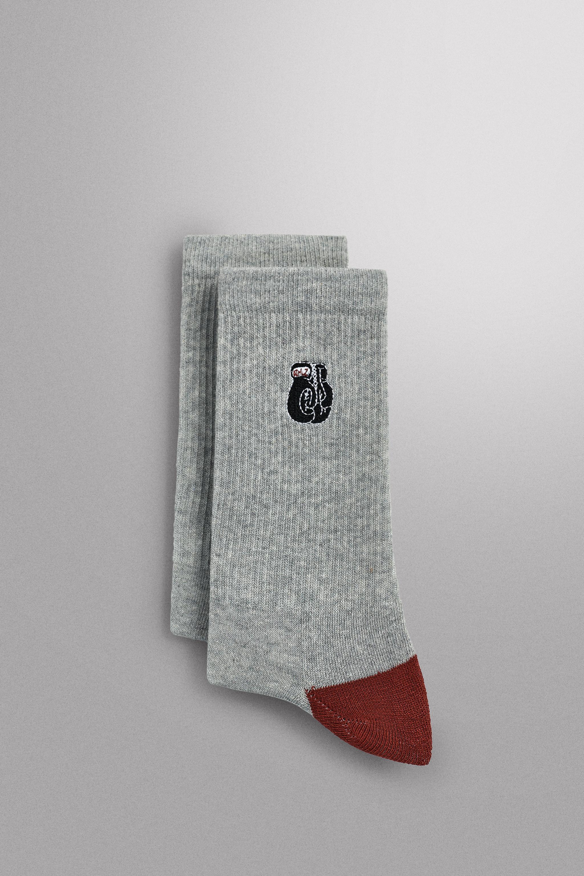 EMBROIDERED RIB SOCKS, 2-PACK